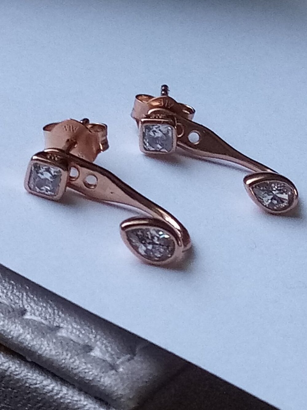 Authentic Pandora Sterling Silver Geometric Shapes CZ Earrings 288509C01